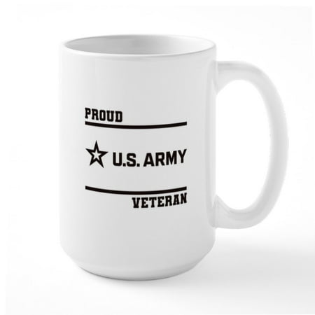 

CafePress - Proud Army Veteran Black Mugs - 15 oz Ceramic Large White Novelty Mug