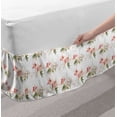 thumbnail image 2 of Floral Bed Skirt, Romantic Bouquet of Lilies in Soft Colors Contour Style Floral Art, Elastic Bedskirt Dust Ruffle Wrap Around for Bedding Decor, 4 Sizes, Olive Green Pale Pink, by Ambesonne, 2 of 2