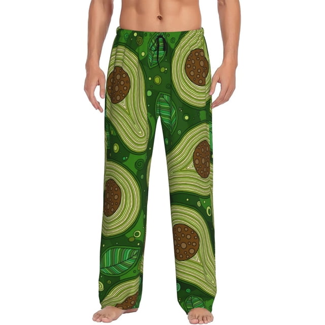 Fotbe Big Colorful Avocados Pantalones de Pijama para Hombre, Pantalones de Dormir, Pantalones de Casa con Cintura Ajustable y Bolsillos-3X-Large