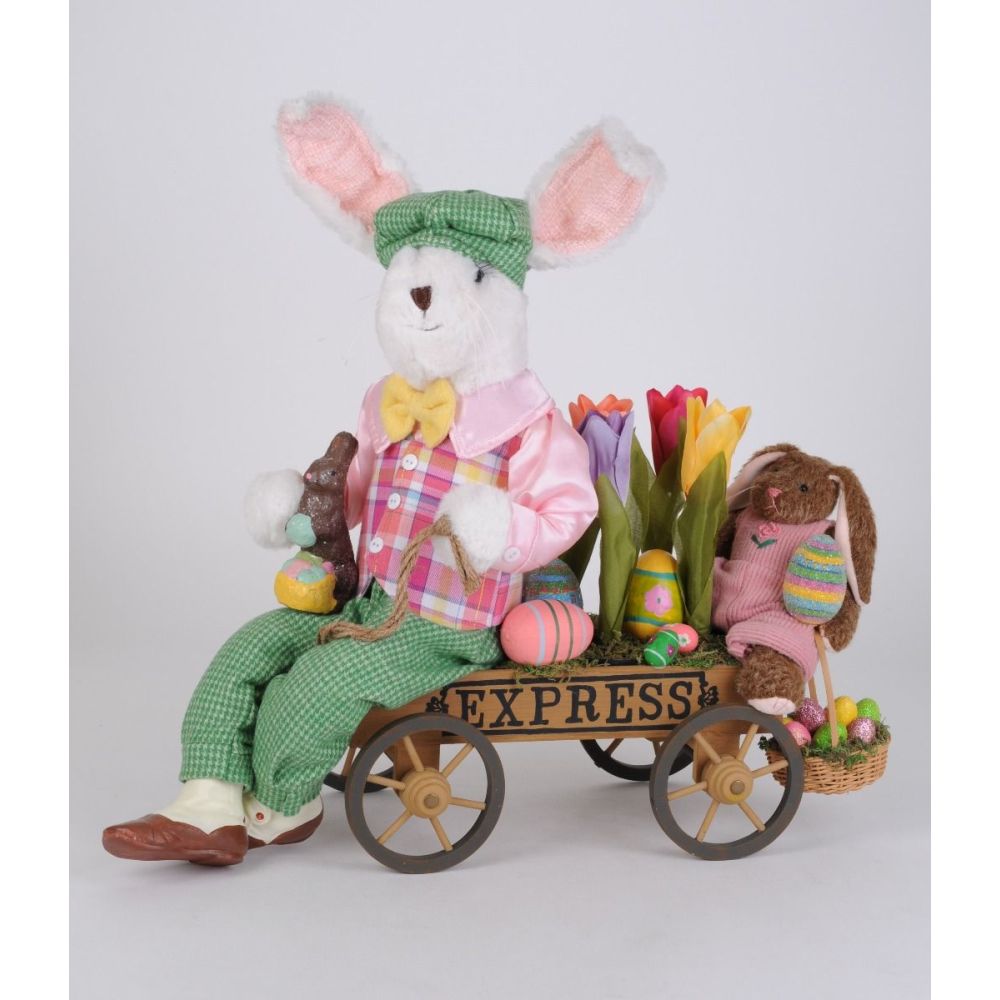 Karen Didion Flower Express Cart Figurine, 23x8x18 inches