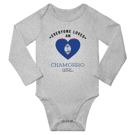 

Everyone Loves An Chamorro Guam Girl Baby Long Slevve Bodysuits (Gray 6-12 Months)