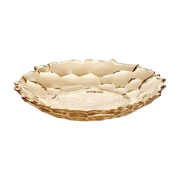 Plato de fruta, plato decorativo hecho de vidrio, plato de aperitivos for el hogar, plato de aperitivos, plato de dulces, plato de fruta