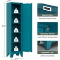 thumbnail image 3 of 67''Farmhouse Metal Storage Cabinet with Barn Doors,Steel File Cabinet for Home Office,Kitchen Pantry 4 Adjustable Shelves,Freestanding Cupboard for Kitchen,HomeOffice (Peacock Blue), 3 of 7