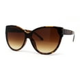 thumbnail image 3 of Womens Luxury 90s Designer Inset Lens Shield Large Cat Eye Sunglasses Tortoise Brown, 3 of 4