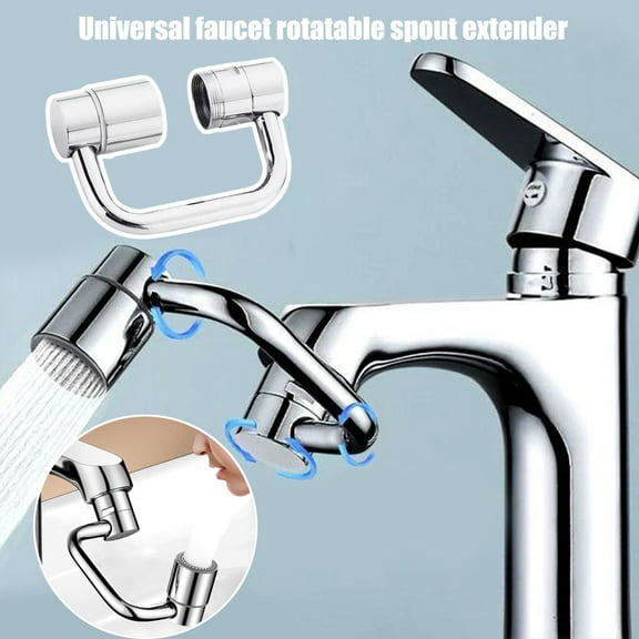 1440° Rotatable Faucet Aerator Extension, 2025 New 2 Modes Universal Sink Faucet for Splash Reduction, 1080° Rotating Multifunctional Faucet Extender for Bathroom Sink Kitchen (1pcs, 2 Mode)