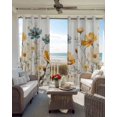thumbnail image 4 of Floral Watercolor, Blackout Curtains 39 Inches Long for Bedroom, Retro Flower Botanical Leaves Herb Thermal Insulated Room Darkening Black Out Window Curtain Panels Grommet Drapes for Living Room, 4 of 8
