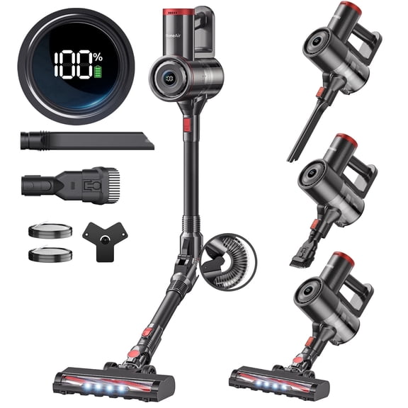 Cordless Vacuum Cleaner with Bendable Wand 40Kpa 45min Stick Vacuum for Pet Hair,Hard Floors,Carpets,Car,Home