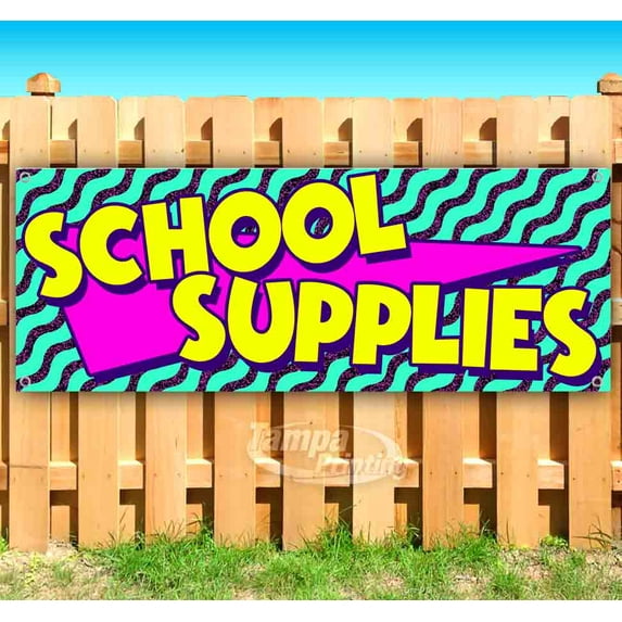 School Supplies 13 oz Vinyl Banner With Metal Grommets