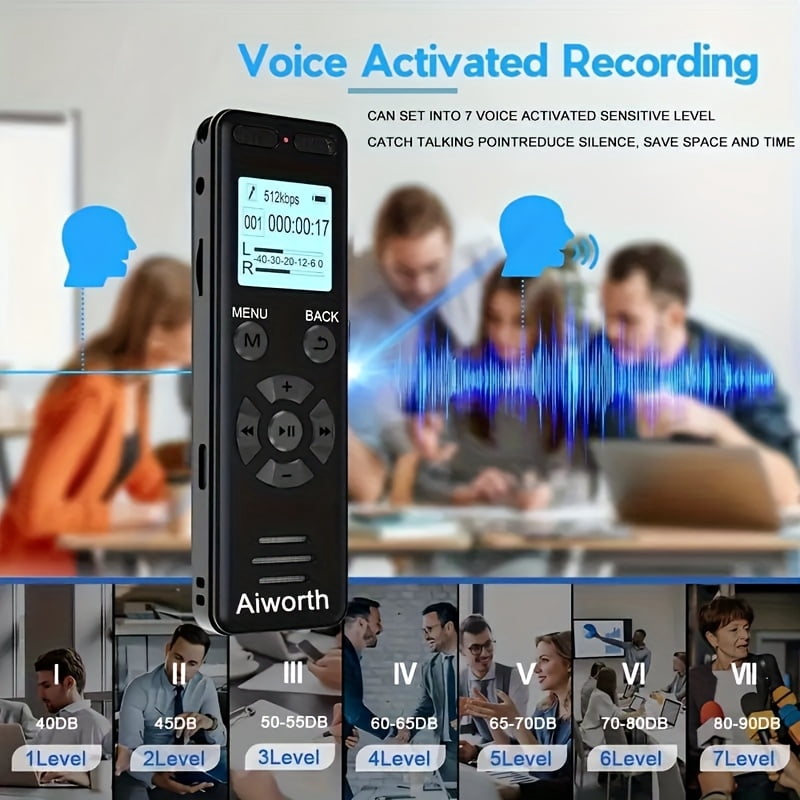 136GB Digital Voice Recorder, 9860H Recording, Voice Activated, MP3 Player, Password Lock, Variable Speed Playback, for Lectures Meetings Interviews, USB Rechargeable, Long Battery Life