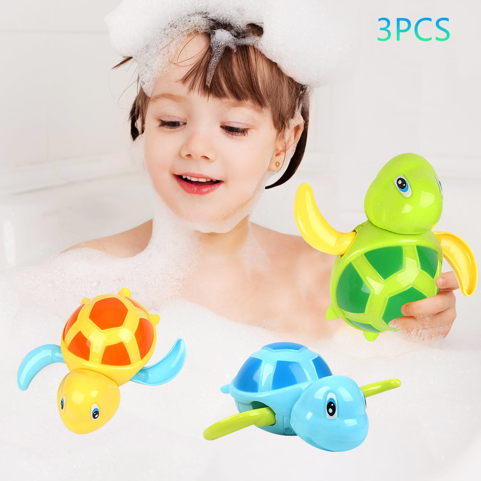 Baby Bath Toys, Bathtub Wind Up Turtle Toys, Kids Toddlers Floating Bath Animal Toys, Child Swimming Pool Water Toys for 1 2 3 4 5 Years Old Boys and Girls