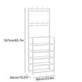 thumbnail image 2 of Porte-chaussures Monté sur Porte B, Portemanteau Suspendu, Organisateur de Rangement Multifonction avec Tablettes Ajustables, Acier Inoxydable Robuste et Installation Facile pour Entrée, Garde-Robe et Appartement, 24X12, 2 of 6