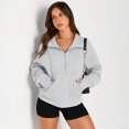 thumbnail image 7 of SUNBS Oversized Sweatshirts for women Quarter-Zip V Neck Hoodies Fleece Pullover with Thumb Holes, 7 of 7