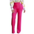 thumbnail image 1 of Jsaierl Women's Stretchy High Waisted Pants Wide Leg Button-Down Pants Plus Size Solid Color Work Dress Pants Trendy Versatile Trousers, 1 of 5