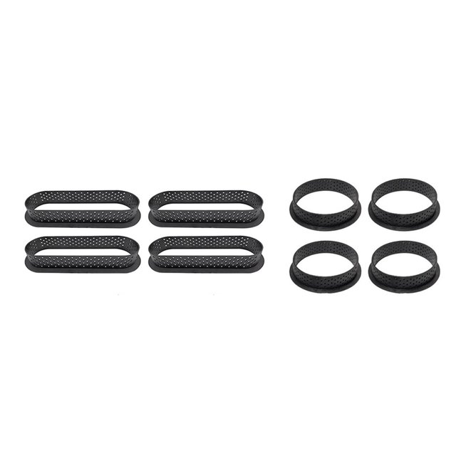 8 Pcs & Oval Tart Rings Heat-Resistant Perforated Cake Mousse Ring Non Stick Bakeware Mini Cake Mold Cake Rings