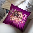 thumbnail image 4 of JWH Print and Embroidery Tiger Pillow Covers in Berry Soft Velet Throw Pillow Covers 18x18inch for Room Decoration, 4 of 11