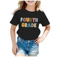 thumbnail image 2 of Little Kid Children's Fashion Back To School Season Printed Round Neck Short Sleeve Casual T Shirt Top Women Winter Tops Forever21 Clothes for Girls Girls Long Sleeve( 11) 3-4 Years Black, 2 of 4