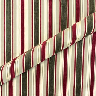 Luxe Scarlet Raised Velvet Stripe Upholstery Fabric 54 by the Yard 