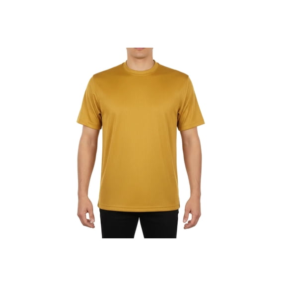Mens Dressy T-Shirt Log-In Uomo Soft Crew Neck Corded Short Sleeves 218 Gold