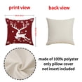 thumbnail image 2 of Twfbrm Christmas Pillow Covers 18x18in, Red White Linen Square Zippered Christmas Cushion Covers, Christmas Decorations Soft Throw Pillows Covers for Xmas Holiday Bed Sofa Couch on Clearance - Deer, 2 of 2