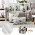 thumbnail image 5 of Blue Spring Floral Outdoor Pillow Covers 20x20 Set of 2, Waterproof Patio Throw Pillowcase Protectors, Summer Botanical Vintage Square Decorative Pillow Shams Cushion Covers for Seat Bed Couch Sofa, 5 of 8