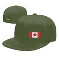 thumbnail image 4 of DouZhe Flat Brim Cap Snapback Hat, Canada Flag Prints Adjustable Green Adult Baseball Cap, 4 of 6