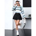 thumbnail image 4 of Womens Dark Grey Pleated Denim Mini Skirt, Casual A-Line Style, 4 of 24
