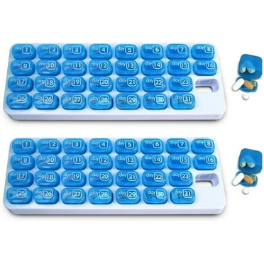 31 Day Monthly Pill Organizer Pods, 2 Pack, Holds One Month of Medication