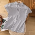 thumbnail image 2 of TSADFHJI T-Shirt Blanc Femme Ajusté Coton Lin Col Rond Boxy Top Patchwork Blouses, 2 of 4