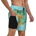 thumbnail image 3 of Gaeub USA Tourist Map Mens Swim Trunks Stretch Beach Shorts Quick Dry for Men Swim Shorts Swimwear with Pockets- XX-Large, 3 of 9