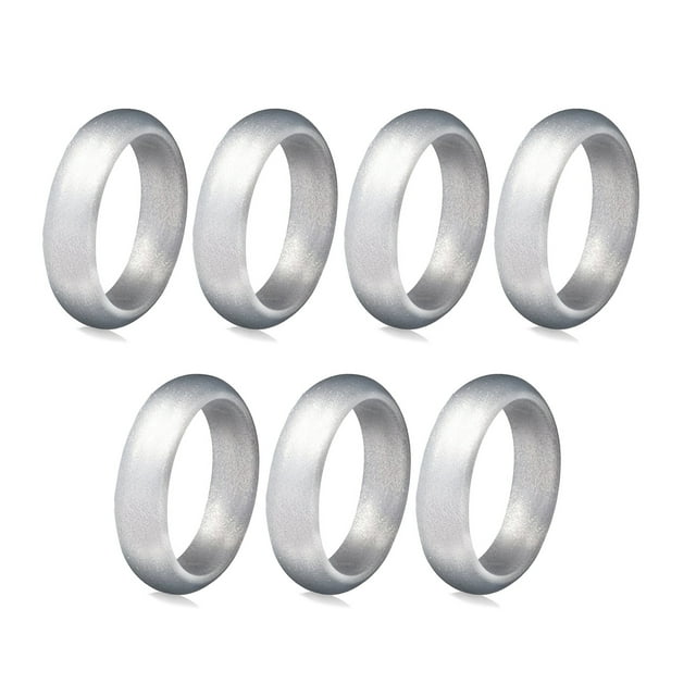Flmtop 7 Pcs Bagues à Doigts en Silicone Mode pour Femmes, Bijoux de Fête Brillants et Doux
