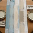 thumbnail image 5 of Blue Beige Table Runner, Modern Abstract Color Blocks Washable Cotton Linen Table Runners 60 Inches Long, Dresser Scarf Runner for Coffee/TV Stands/Kitchen/Cabinets 13''x60'', 5 of 9