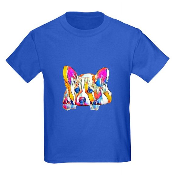 CafePress - Colorful Corgi Puppy T Shirt - Dark T-Shirt Kids XS-XL