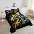 thumbnail image 4 of Erosebridal Graffiti Dirt Bike Literie Ensemble de Couette Grand, Éclaboussures Motocross Couette, Réversible 3 Pcs, Réversible, 4 of 7