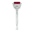 thumbnail image 3 of Angara Natural 3.3 Ct. Ruby with Diamond Classic Ring in Sterling Silver for Women (Ring Size: 5.5), 3 of 10