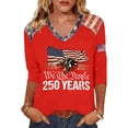 thumbnail image 2 of Trgacdwlo S-5XL Womens 250th Anniversary USA Shirt We the People V Neck 3/4 Sleeve Patriotic Shirts for Women Independence Day 1776-2026 4th of July Shirts Women, 2 of 5