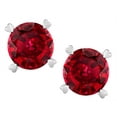 thumbnail image 2 of Star K� Round 7mm Created Ruby Push Back Stud Earrings with Heart Prongs, 2 of 9