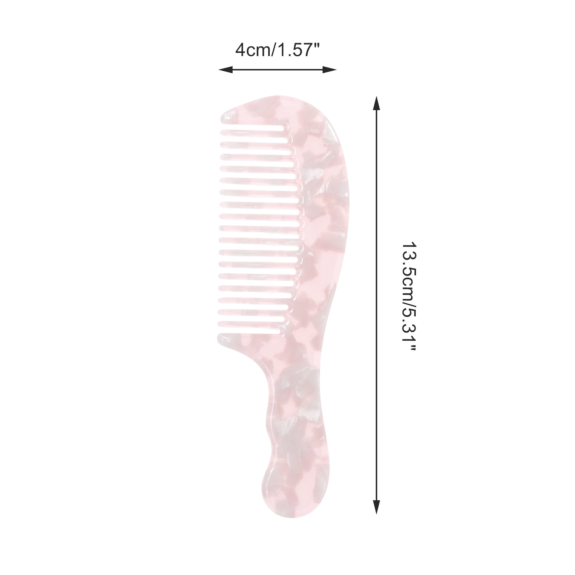 Unique Bargains Durable Marble Texture Large Tooth Comb 1 Pc Pink