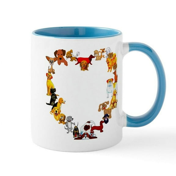 CafePress - Dog Love Mug - 11 oz Ceramic Mug - Novelty Coffee Tea Cup