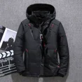 thumbnail image 3 of Chaqueta de plumón de pato blanco de invierno para hombre, chaqueta acolchada gruesa y ajustada con capucha cálida, abrigo informal de alta calidad para hombre, abrigo térmico, 3 of 5
