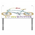 thumbnail image 3 of Bicycle Headboard, I Love My Bicycle Words Print a Little Bike Pedals Cartoon, Upholstered Decorative Metal Bed Headboard with Memory Foam, Full Size, Multicolor, by Ambesonne, 3 of 4