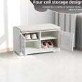 thumbnail image 2 of White Shoe Rack Bench with Cushion | Easy to Assemble in 30 Minutes for Entry Areas | Durable Particle Board and MDF Construction, 2 of 5