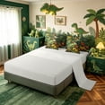 thumbnail image 4 of meiyoeat Jungle Flower Lizard Full Size Bedding Sets for Boys Girls Kids, Tropical Rainforest Wildlife Full Size Bed in a Bag, Green, Grey Reversible, 7-Piece, 4 of 5