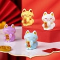 thumbnail image 4 of Lucky Feng Shui Cat Maneki Neko Fortune Cat Figurine Collectible Fortune Decor Ornaments Lucky Cat Mini Figure Collection Maneki, 4 of 10