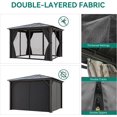 thumbnail image 4 of Dextrus 10x12ft Hardtop Gazebo Outdoor Polycarbonate Canopy with Netting and Shaded Curtains, Aluminum Frame Garden Tent for Patio, Backyard, Deck and Lawns, 4 of 7
