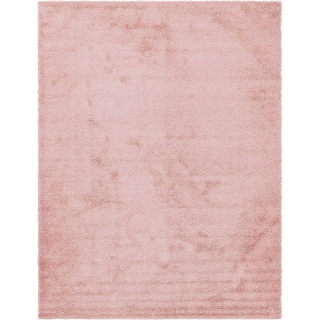 Unique Loom Davos Collection Modern Luxuriously Soft & Cozy Shag Area Rug, 10' 0 x 13' 0 Rectangular, Dusty Rose