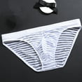 thumbnail image 3 of rygai Men Underpants Stripe Seamless Mesh Men Briefs for Inside Wear,Red L, 3 of 8