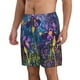 thumbnail image 2 of Balery Cosmic Purple Irises Traje de Baño Estilo Hawaiano para Hombre, Shorts de Secado Rápido con Bolsillos-Small, 2 of 6