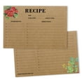 thumbnail image 1 of Inkdotpot 4x6 Inch Recipe Cards (Set of 50) , Thick Double Sided Premium Card Stock- Modern Style Kraft Recipe Notecards for Weddings- Bridal- Baby Shower - Floral Theme, 1 of 6