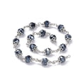 thumbnail image 2 of 5pcs Handmade Glass Beaded Chains with Tibetan style Alloy Bead Caps Iron Spacer Beads and Iron Eye Pins Unwelded Black 39.37 inch(1m) Link: 7.5x20.5mm 1m/strand, 2 of 2