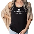 thumbnail image 3 of Namast'ay in Bed Tank Top for Women and Teens Funny Yoga and Meditation Tee Lotus Flower Shirt Black Tank Top XX-Large, 3 of 6